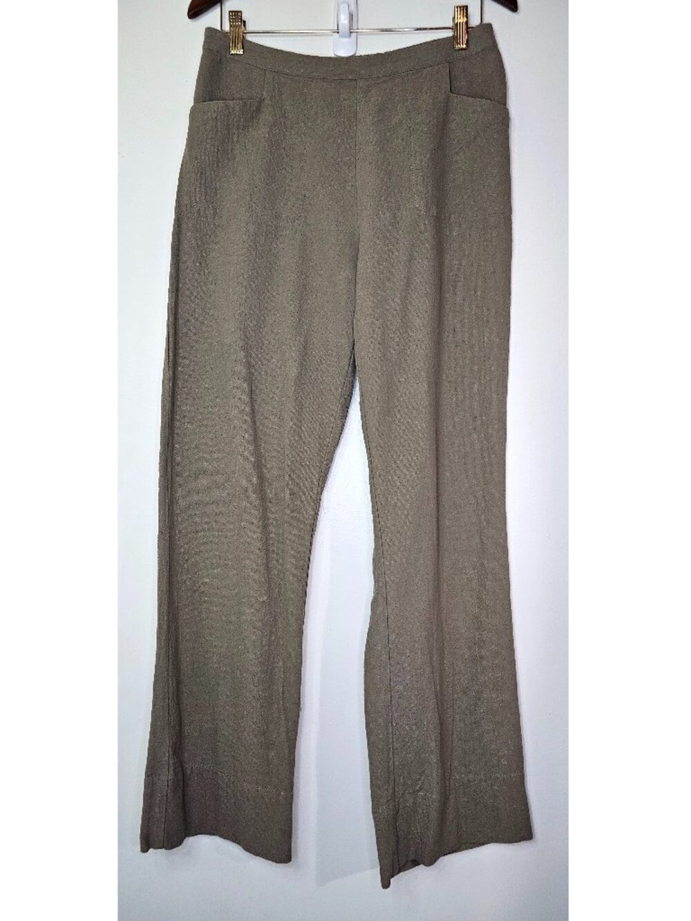 Soft Surroundings High Medium Rise Pull On Relaxed Straight Leg Cotton Pants M